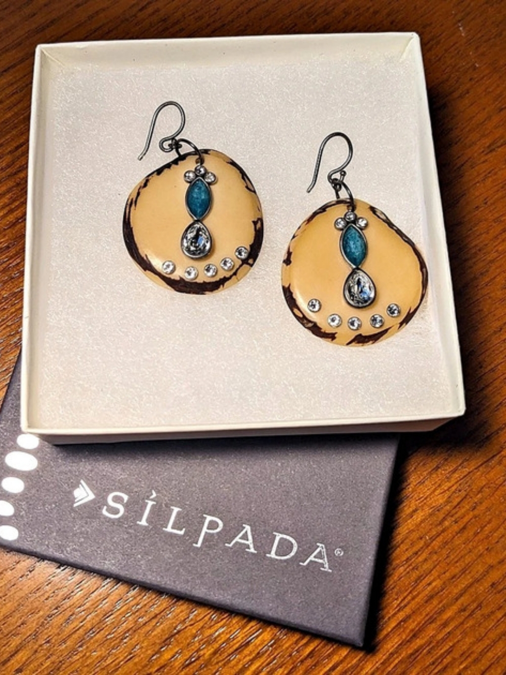 Cute Silpada Polished Palms Tauga Nut Drop Earrings